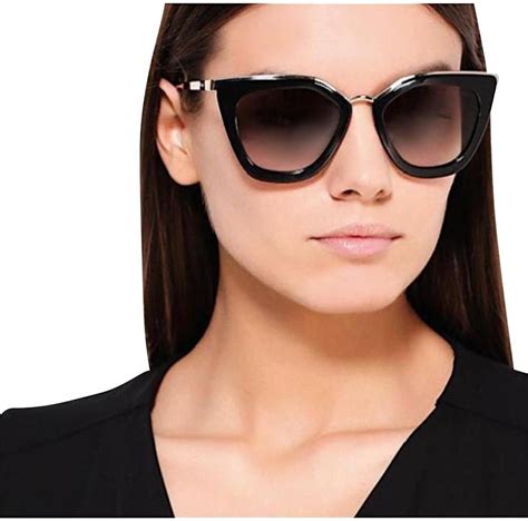 prada black.and gold frame|PRADA Women's Black Sunglasses .